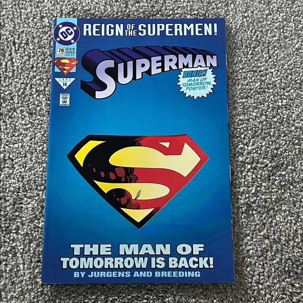 REI Superman Comic Book with Blue Cover